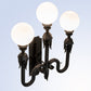 Meyda Lighting Strasbourg 30" 3-Light Fine Textured Black Wall Sconce With White Shade Glass