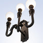 Meyda Lighting Strasbourg 30" 3-Light Fine Textured Black Wall Sconce With White Shade Glass