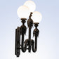 Meyda Lighting Strasbourg 30" 3-Light Fine Textured Black Wall Sconce With White Shade Glass