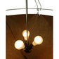 Meyda Lighting Strathallan Double Tree 32" 3-Light Sparkle Silver Inverted Pendant Light With Potting Slub Linen Fabric Shade