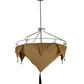 Meyda Lighting Strathallan Double Tree 32" 3-Light Sparkle Silver Inverted Pendant Light With Potting Slub Linen Fabric Shade