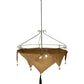 Meyda Lighting Strathallan Double Tree 32" 3-Light Sparkle Silver Inverted Pendant Light With Potting Slub Linen Fabric Shade