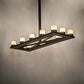 Meyda Lighting Stratum 54" 12-Light Oil Rubbed Bronze Island Chandelier With Sahara Taupe Idalight Shade Glass