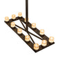 Meyda Lighting Stratum 54" 12-Light Oil Rubbed Bronze Island Chandelier With Sahara Taupe Idalight Shade Glass