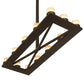 Meyda Lighting Stratum 54" 12-Light Oil Rubbed Bronze Island Chandelier With Sahara Taupe Idalight Shade Glass