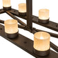 Meyda Lighting Stratum 54" 12-Light Oil Rubbed Bronze Island Chandelier With Sahara Taupe Idalight Shade Glass