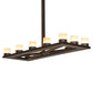 Meyda Lighting Stratum 54" 12-Light Oil Rubbed Bronze Island Chandelier With Sahara Taupe Idalight Shade Glass