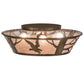 Meyda Lighting Strike Of The Eagle 22" Antique Copper Flushmount With Silver Mica Shade Glass