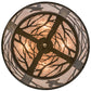 Meyda Lighting Strike Of The Eagle 22" Antique Copper Flushmount With Silver Mica Shade Glass