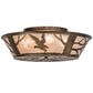 Meyda Lighting Strike Of The Eagle 22" Antique Copper Flushmount With Silver Mica Shade Glass