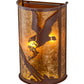 Meyda Lighting Strike of the Eagle 13" 2-Light Rust Wall Sconce With Amber Mica Shade Glass