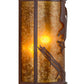 Meyda Lighting Strike of the Eagle 13" 2-Light Rust Wall Sconce With Amber Mica Shade Glass