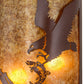 Meyda Lighting Strike of the Eagle 13" 2-Light Rust Wall Sconce With Amber Mica Shade Glass