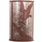 Meyda Lighting Strike of the Eagle 13" 2-Light Rust Wall Sconce With Silver Mica Shade Glass