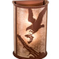 Meyda Lighting Strike of the Eagle 13" 2-Light Rust Wall Sconce With Silver Mica Shade Glass