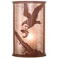 Meyda Lighting Strike of the Eagle 13" 2-Light Rust Wall Sconce With Silver Mica Shade Glass
