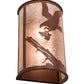 Meyda Lighting Strike of the Eagle 13" 2-Light Rust Wall Sconce With Silver Mica Shade Glass