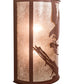Meyda Lighting Strike of the Eagle 13" 2-Light Rust Wall Sconce With Silver Mica Shade Glass