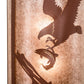 Meyda Lighting Strike of the Eagle 13" 2-Light Rust Wall Sconce With Silver Mica Shade Glass