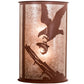 Meyda Lighting Strike of the Eagle 13" 2-Light Rust Wall Sconce With Silver Mica Shade Glass
