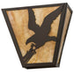 Meyda Lighting Strike of the Eagle 13" 2-Light Timeless Bronze Wall Sconce With Beige Art Shade Glass