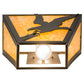 Meyda Lighting Strike of the Eagle 13" 2-Light Timeless Bronze Wall Sconce With Beige Art Shade Glass