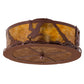 Meyda Lighting Strike of the Eagle 16" 3-Light Red Rust Flush Mount Light With Amber Mica Shade Glass