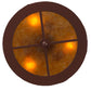 Meyda Lighting Strike of the Eagle 16" 3-Light Red Rust Flush Mount Light With Amber Mica Shade Glass