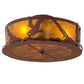 Meyda Lighting Strike of the Eagle 16" 3-Light Red Rust Flush Mount Light With Amber Mica Shade Glass