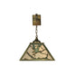 Meyda Lighting Strike of the Eagle 16" Antique Copper Hanging Wall Sconce With Silver Mica Shade Glass