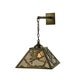 Meyda Lighting Strike of the Eagle 16" Antique Copper Hanging Wall Sconce With Silver Mica Shade Glass