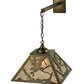 Meyda Lighting Strike of the Eagle 16" Antique Copper Hanging Wall Sconce With Silver Mica Shade Glass