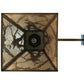 Meyda Lighting Strike of the Eagle 16" Antique Copper Hanging Wall Sconce With Silver Mica Shade Glass