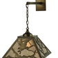 Meyda Lighting Strike of the Eagle 16" Antique Copper Hanging Wall Sconce With Silver Mica Shade Glass