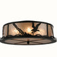 Meyda Lighting Strike of the Eagle 22" 4-Light Textured Black Flush Mount Light With Silver Mica Shade Glass