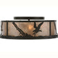 Meyda Lighting Strike of the Eagle 22" 4-Light Textured Black Flush Mount Light With Silver Mica Shade Glass