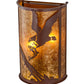 Meyda Lighting Strike of the Eagle 247275 13" 2-Light Rust Wall Sconce With Amber Mica Shade Glass