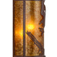 Meyda Lighting Strike of the Eagle 247275 13" 2-Light Rust Wall Sconce With Amber Mica Shade Glass