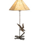 Meyda Lighting Strike of the Eagle 36" Antique Copper Table Lamp With Beige & Brown Faux Leather Shade