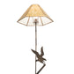 Meyda Lighting Strike of the Eagle 36" Antique Copper Table Lamp With Beige & Brown Faux Leather Shade