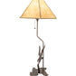 Meyda Lighting Strike of the Eagle 36" Antique Copper Table Lamp With Beige & Brown Faux Leather Shade