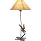 Meyda Lighting Strike of the Eagle 36" Antique Copper Table Lamp With Beige & Brown Faux Leather Shade