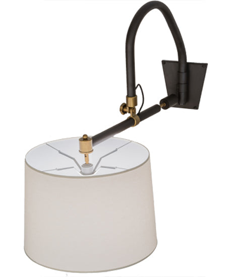 Meyda Lighting Stuyvesant 20" Oil Rubbed Bronze Swing Arm Wall Sconce With Eggshell Textrene Shade