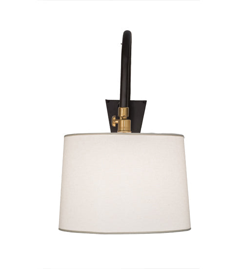 Meyda Lighting Stuyvesant 20" Oil Rubbed Bronze Swing Arm Wall Sconce With Eggshell Textrene Shade