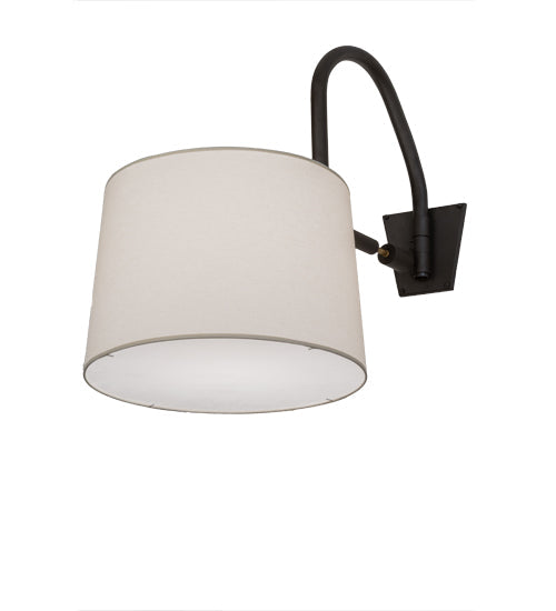 Meyda Lighting Stuyvesant 20" Oil Rubbed Bronze Swing Arm Wall Sconce With Eggshell Textrene Shade