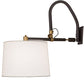 Meyda Lighting Stuyvesant 20" Oil Rubbed Bronze Swing Arm Wall Sconce With Eggshell Textrene Shade