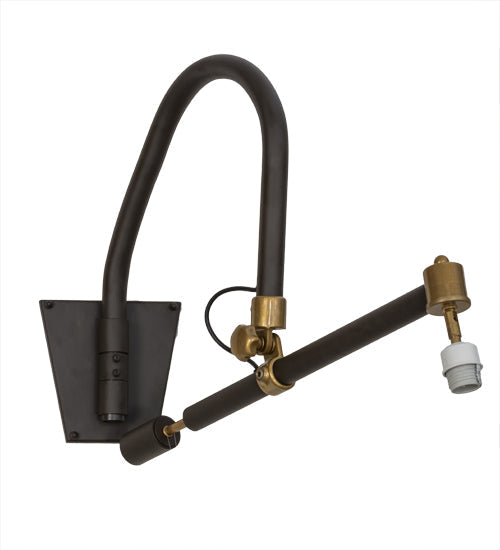 Meyda Lighting Stuyvesant 20" Oil Rubbed Bronze Swing Arm Wall Sconce With Eggshell Textrene Shade