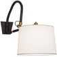 Meyda Lighting Stuyvesant 20" Oil Rubbed Bronze Swing Arm Wall Sconce With Eggshell Textrene Shade
