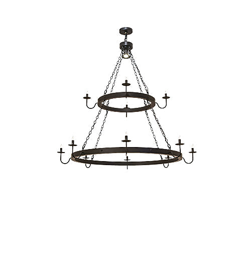 Meyda Lighting Suffolk 60" 13-Light 2-Tier Solar Black Chandelier