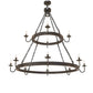Meyda Lighting Suffolk 60" 13-Light 2-Tier Solar Black Chandelier